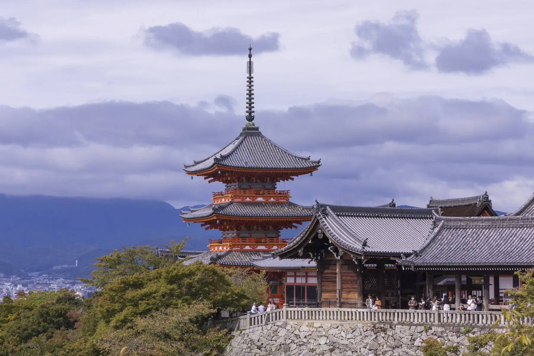 Pagoda and historic Kyoto rooftops